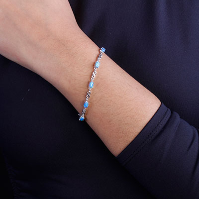 Pulseira de Prata com Opala - 66139