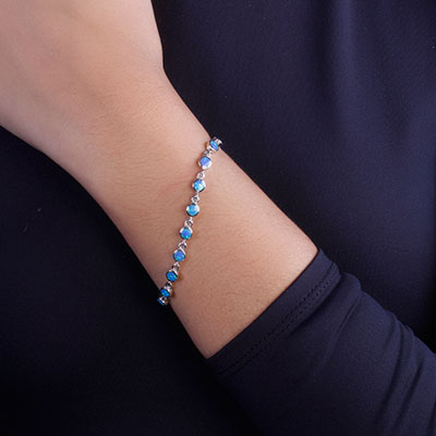 Pulseira de Prata com Opala - 66140