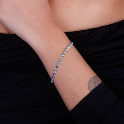 Pulseira de Prata com Opala - 66144