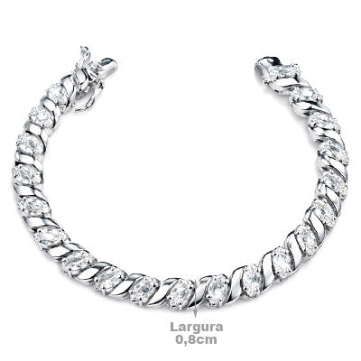 Pulseira de Prata com Zircônia - 66148 - soprata