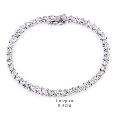 Pulseira de Prata com Zircônia - 66149