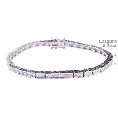 Pulseira de Prata com Zircônia - 66150