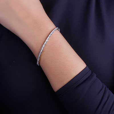 Pulseira de Prata com Zircônia - 66150