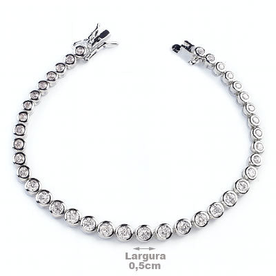 Pulseira de Prata com Zircônia - 66151