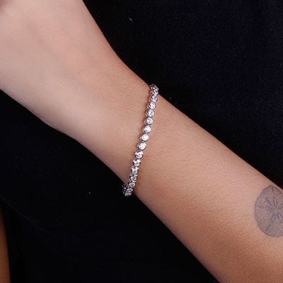 Pulseira de Prata com Zircônia - 66151