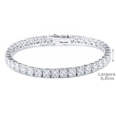Pulseira de Prata com Zircônia - 66152 - soprata