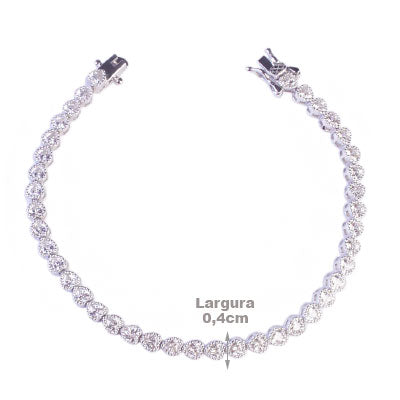 Pulseira de Prata Coração - 66154