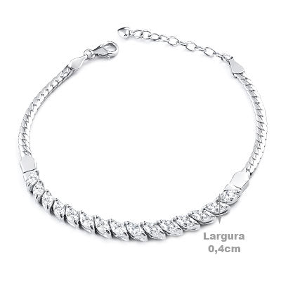 Pulseira de Prata com Zircônia - 66155 - soprata