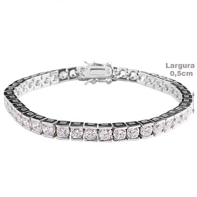 Pulseira de Prata com Zircônia - 66157