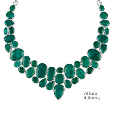 Gargantilha de Prata com Esmeralda - 66162
