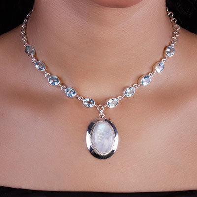 Gargantilha de Prata com Pedras - 66164