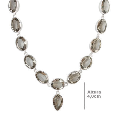 Gargantilha de Prata com Prehnita - 66165