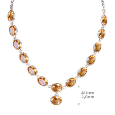 Gargantilha de Prata com Citrino - 66166