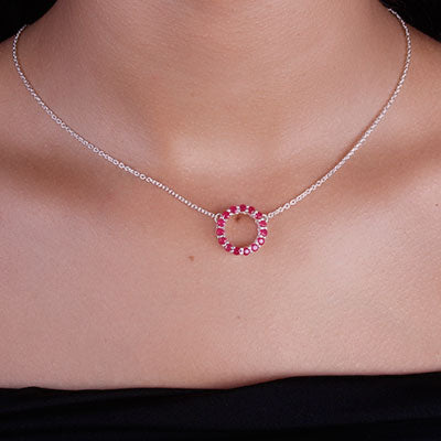 Gargantilha de Prata com Rubi - 66170