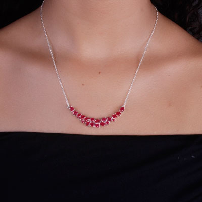 Gargantilha de Prata com Rubi - 66172