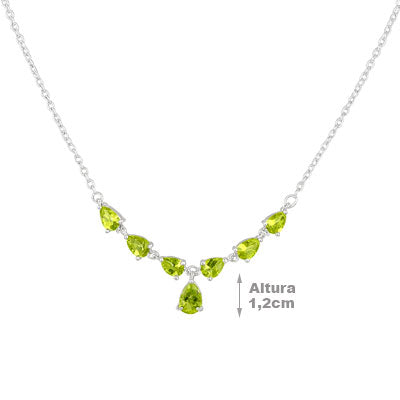 Gargantilha de Prata com Peridoto - 66178