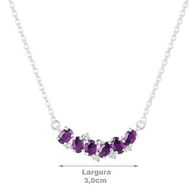 Gargantilha de Prata com Pedras - 67210
