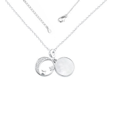 Gargantilha de Prata Lua e Estrela - 66189