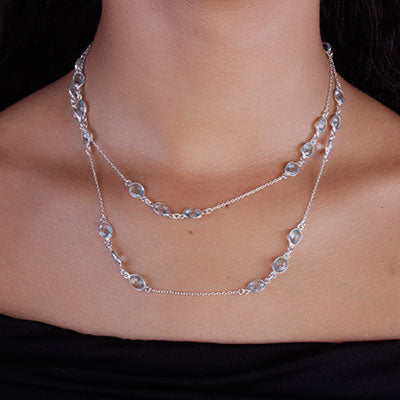 Gargantilha de Prata com Topázio - 66190