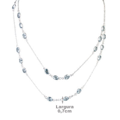 Gargantilha de Prata com Topázio - 66190