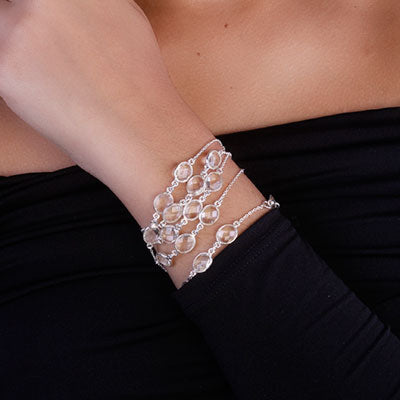 Gargantilha de Prata com Cristal - 66191