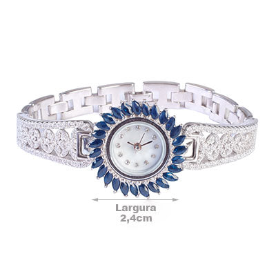 Relógio de Prata com Zircônias - 66207