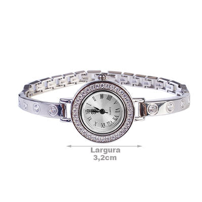 Relógio de Prata com Zircônias - 66208