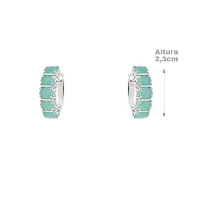 Argola de Prata com Esmeralda - 66338