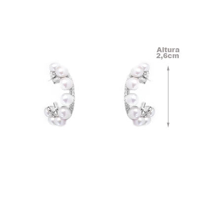 Argola de Prata com Pedras - 66339