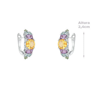 Argola de Prata com Pedras - 66342