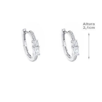 Argola de Prata com Zircônia - 66345