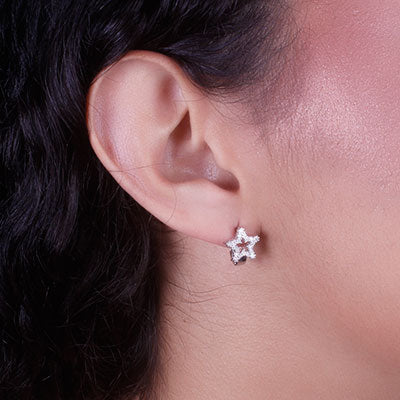 Argola de Prata Estrela - 66346