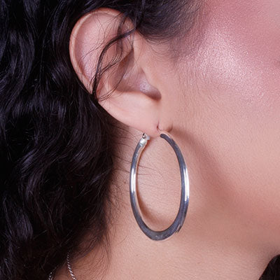 Argola de Prata Lisa - 66351