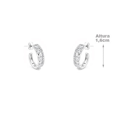 Argola de Prata com Zircônias - 66355