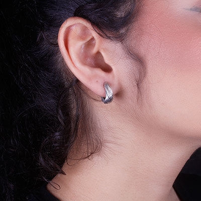 Argola de Prata Trabalhada - 66358