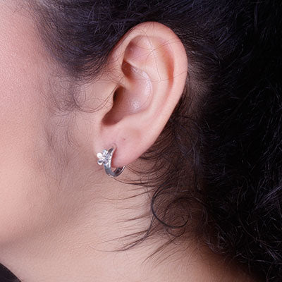 Argola de Prata Flor - 66361