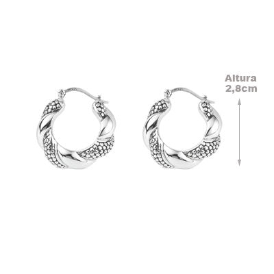 Argola de Prata Trabalhada - 66389