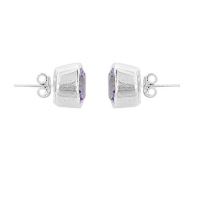 Brinco de Prata com Ametista - 66394