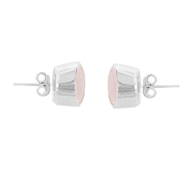 Brinco de Prata com Quartzo Rosa - 66395