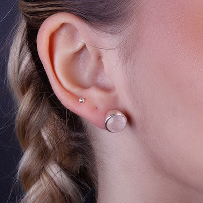 Brinco de Prata com Quartzo Rosa - 66395