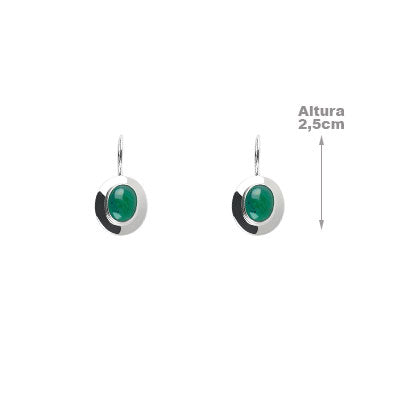 Brinco de Prata com Malaquita - 66399
