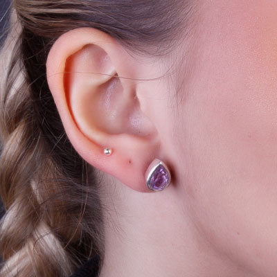 Brinco De Prata com Ametista - 66409