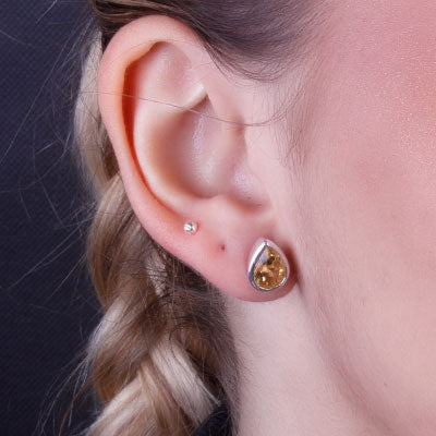 Brinco de Prata com Citrino - 66410