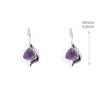 Brinco De Prata com Ametista - 66411