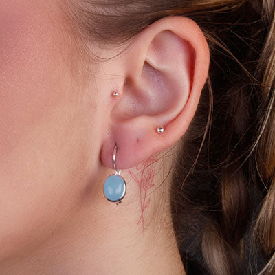 Brinco de Prata com Calcedônia - 66413