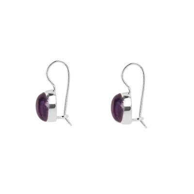 Brinco De Prata com Ametista - 66414
