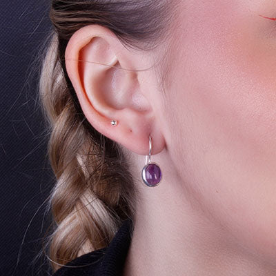 Brinco De Prata com Ametista - 66414
