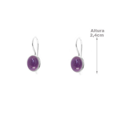 Brinco De Prata com Ametista - 66414