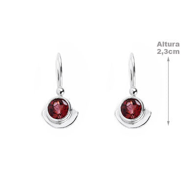 Brinco de Prata com Rodolita - 66417