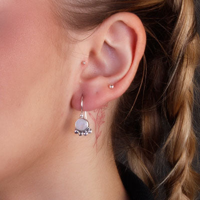 Brinco de Prata com Pedra da Lua - 66418